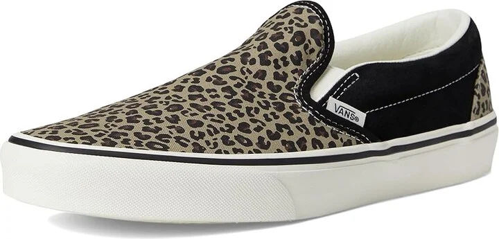 Vans Classic Slip-On Shoes Black/Leopard : Men's 5 - Women's 6.5 Medium, Canvas/Leather/Suede - Image 5