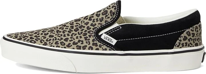 Vans Classic Slip-On Shoes Black/Leopard : Men's 5 - Women's 6.5 Medium, Canvas/Leather/Suede - Image 6