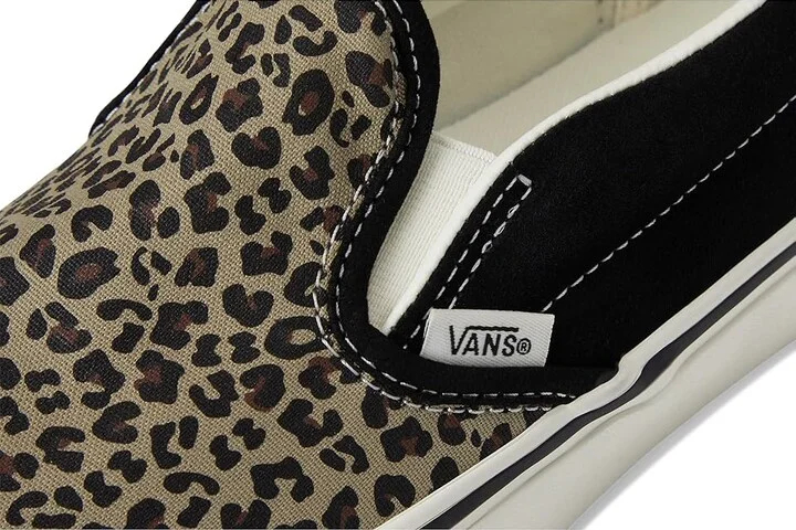 Vans Classic Slip-On Shoes Black/Leopard : Men's 5 - Women's 6.5 Medium, Canvas/Leather/Suede - Image 7