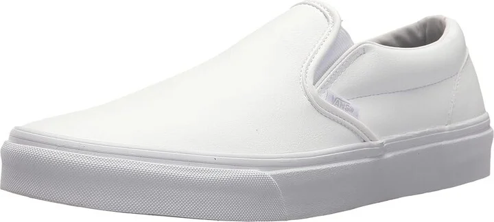 Vans Classic Slip-On Shoes (Classic Tumble) True White : Men's 3.5 - Women's 5 Medium, Canvas/Leather/Suede - Image 2