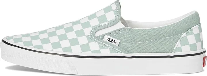 Vans Classic Slip-On Skate Shoes Color Theory Checkerboard Gray Olive : Men's 5 - Women's 6.5 Medium, Canvas/Leather/Suede - Image 6