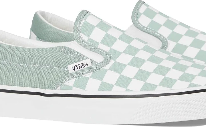 Vans Classic Slip-On Skate Shoes Color Theory Checkerboard Gray Olive : Men's 5 - Women's 6.5 Medium, Canvas/Leather/Suede - Image 7