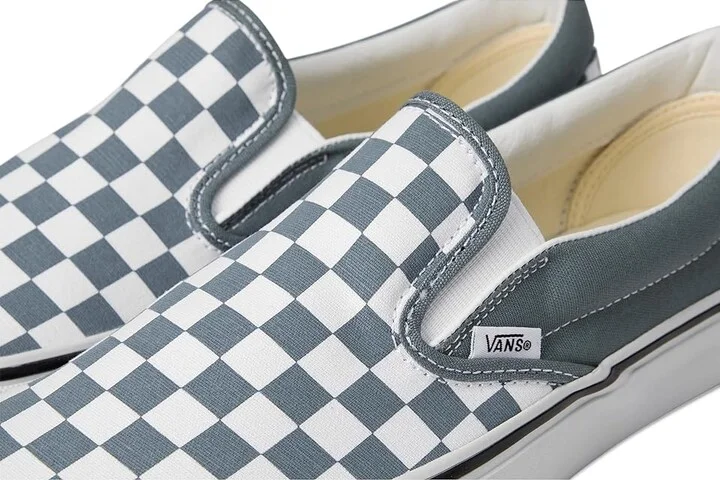 Vans Classic Slip-On Skate Shoes Color Theory Checkerboard Stormy Weather : Men's 10 - Women's 11.5 Medium, Canvas/Leather/Suede - Image 7