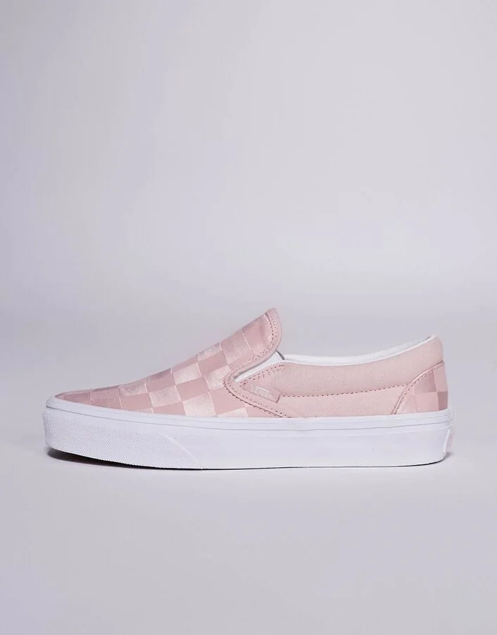 Vans classic slip-on sneakers in satin pink - Image 2