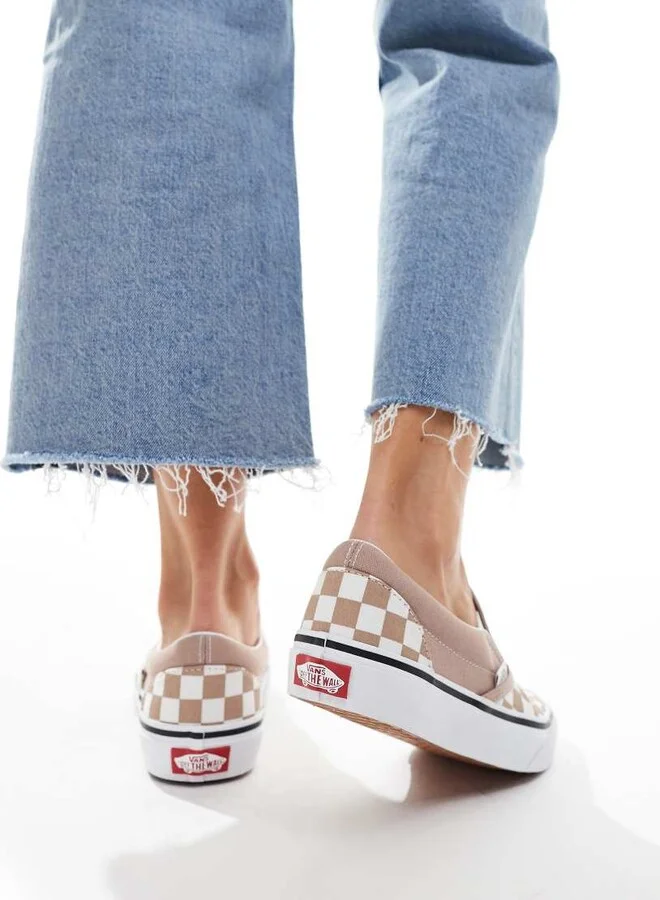 Vans Classic Slip-On sneakers in taupe and white - Image 2