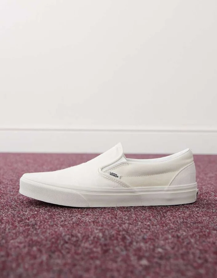 Vans Classic Slip-On sneakers in white checkerboard - Image 2