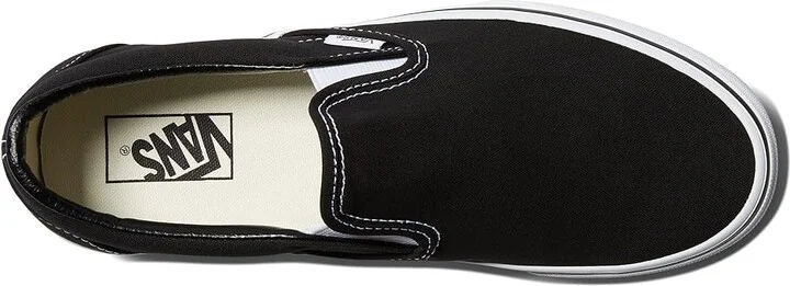 Vans Classic Slip-On Stackform Shoes Canvas Black/True White : Men's 3.5 - Women's 5 Medium, Textile - Image 2
