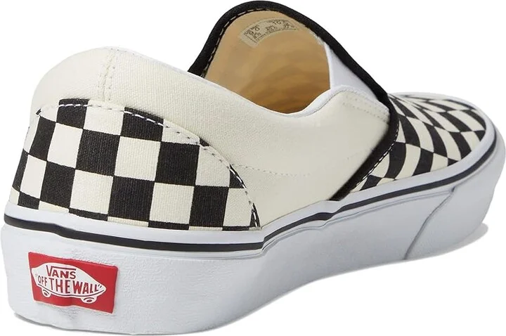 Vans Classic Slip-On Wide Shoes Checkerboard Black/Classic White : Men's 9.5 - Women's 11 Wide, Textile - Image 4