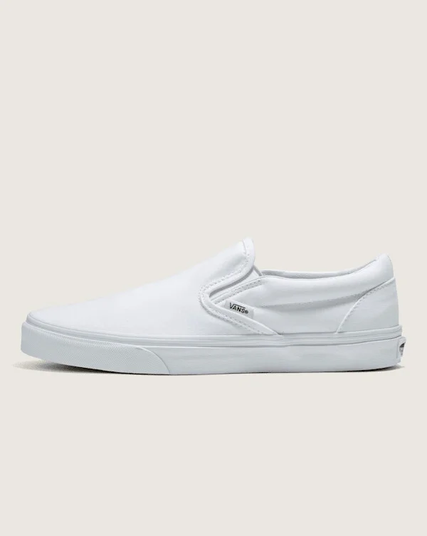 Vans Classic Slip-On Wide Shoes (True White) - 3.5 Boys / 5.0 Women
