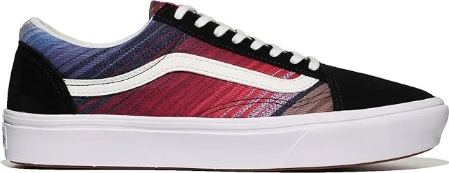 Vans Comfycush Old Skool Shoes (Blanket Stripe) Multi/True White : Men's 4.5 - Women's 6 Medium, Leather/Textile