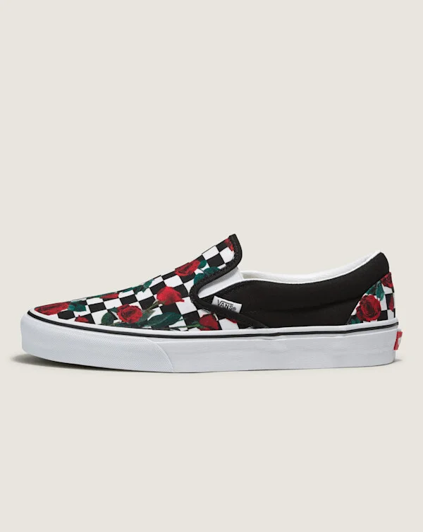 Vans Customs Classic Slip-On Checkerboard Shoes - 3.5 Boys / 5.0 Women