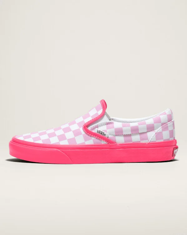 Vans Customs Classic Slip-On Checkerboard Shoes - 3.5 Boys / 5.0 Women