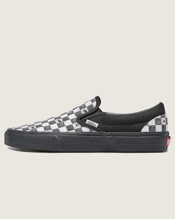 Vans Customs Classic Slip-On Halloween Checkerboard Shoes - 3.5 Boys / 5.0 Women
