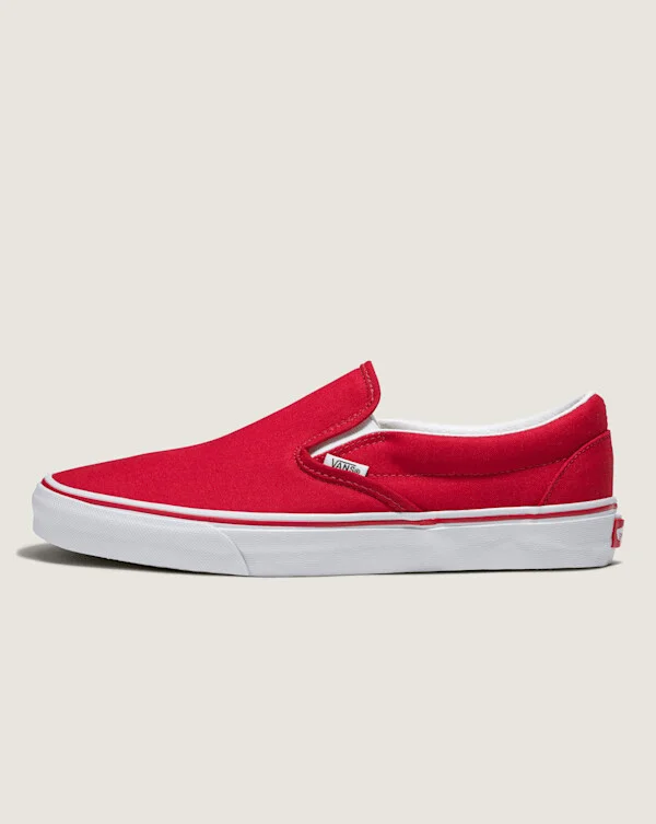Vans Customs Racing Red Slip-On Wide - 3.5 Boys / 5.0 Women