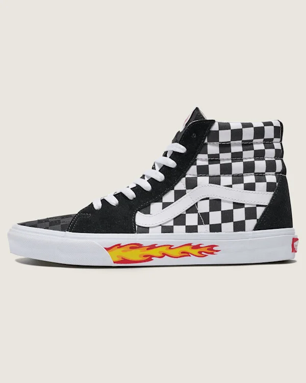 Vans Customs Sk8-Hi Checkerboard Shoes - 3.5 Boys / 5.0 Women