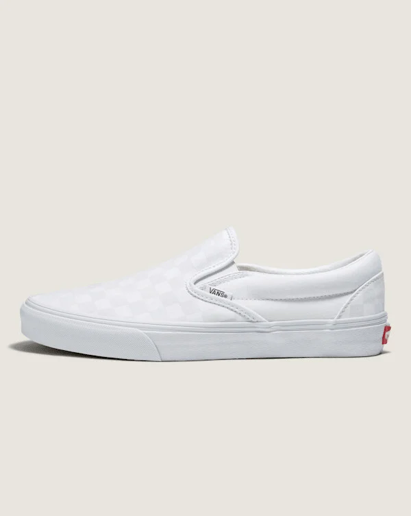 Vans Customs True White Checkerboard Slip-On Wide - 3.5 Boys / 5.0 Women