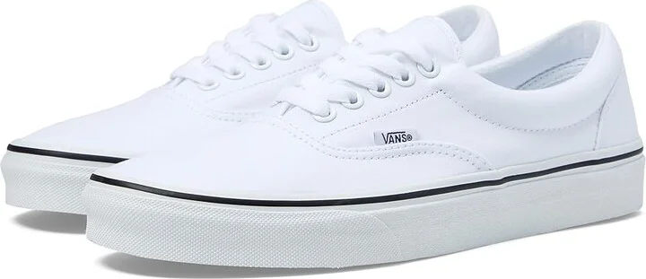 Vans Era Shoes True White : Men's 4 - Women's 5.5 Medium, Canvas/Leather/Suede