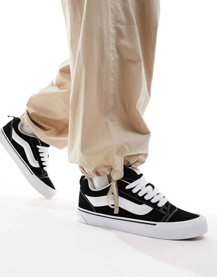 Vans Knu Skool sneakers in black and white