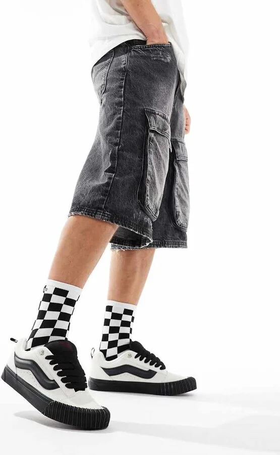 Vans Knu Skool sneakers in off-white and black