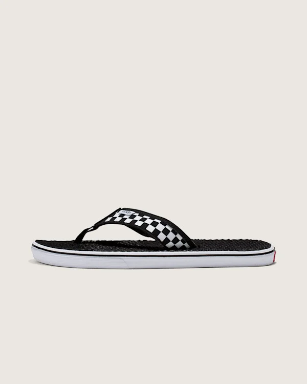 Vans La Costa Checkerboard Lite Sandal Shoes (Black / White) - 7.0 Men 8.5 Women