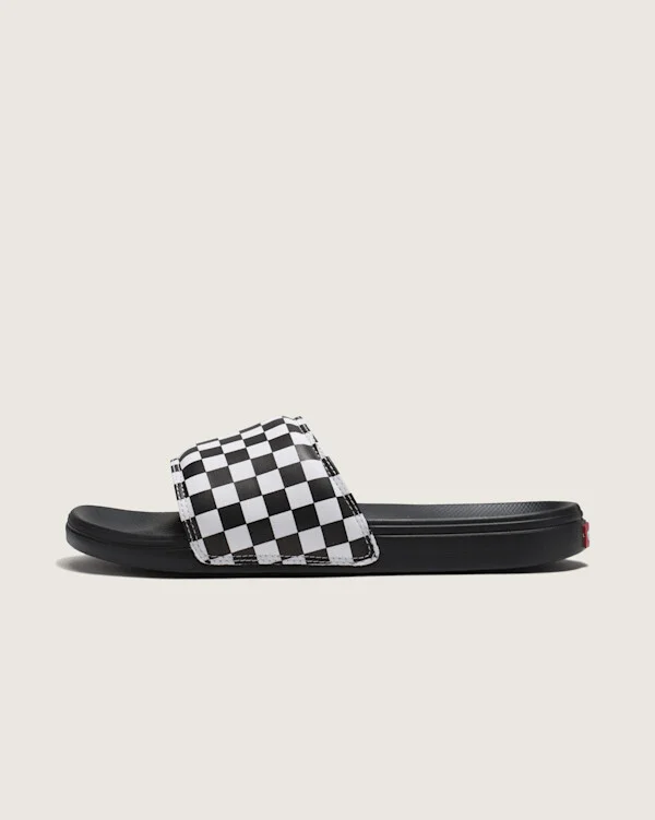 Vans La Costa Checkerboard Slide-On Sandal Shoes (Black / True White) - 4.0 Boys 5.5 Women