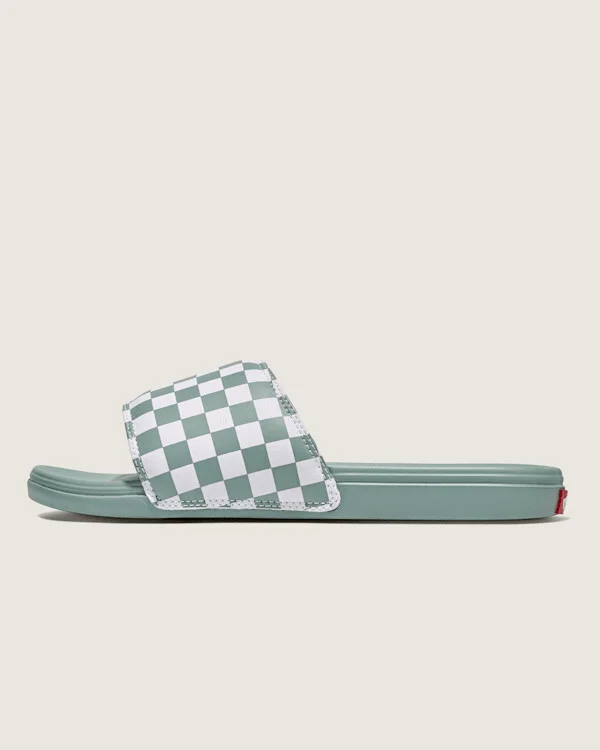 Vans La Costa Checkerboard Slide-On Sandal Shoes (Iceberg Green / White) - 8.0 Men 9.5 Women