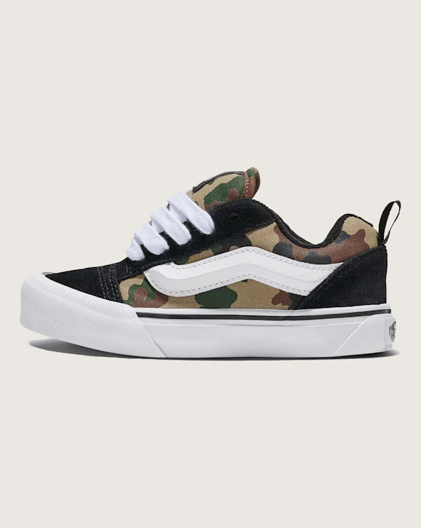 Vans Little Kids Knu Skool Camo Shoes (Black / Green) - 1.0