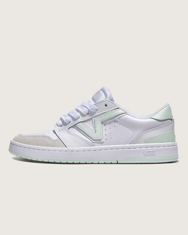 Vans Lowland 2.0 Shoes (White / Mint Green) - 3.5 Boys 5.0 Women