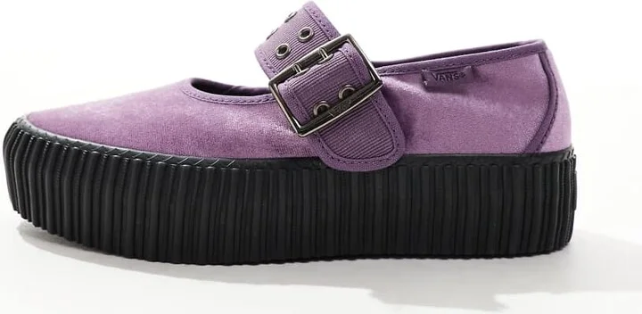 Vans Mary Jane Creeper shoe with strap detail in purple - Image 2