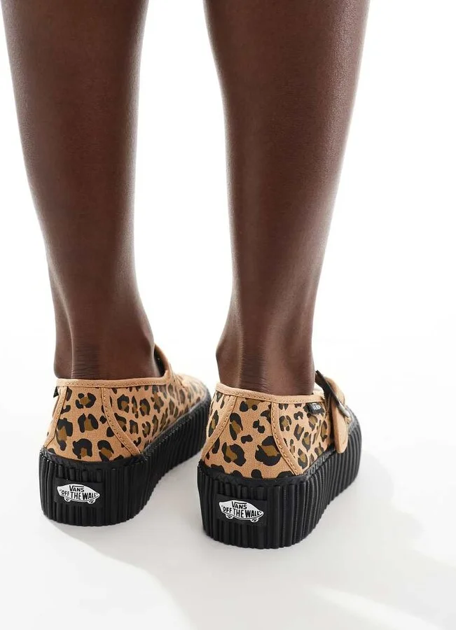 Vans Mary Jane Creepers in leopard print - Image 4