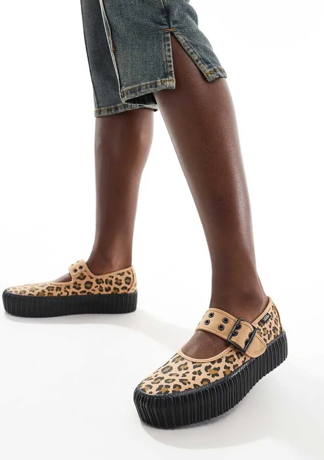 Vans Mary Jane Creepers in leopard print