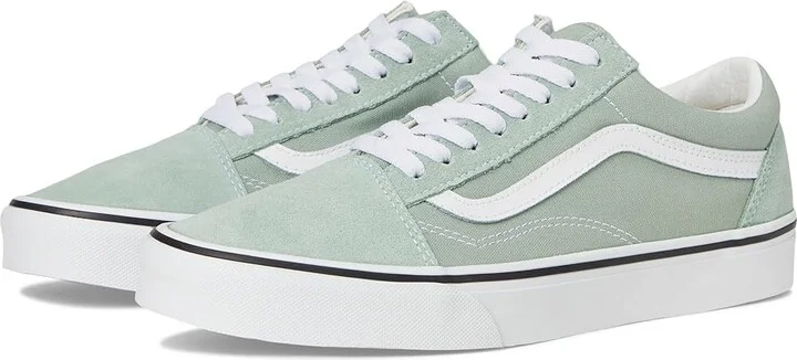 Vans Old Skool Athletic Shoes Color Theory Gray Olive : Men's 11.5 - Women's 13 Medium, Canvas/Leather/Suede