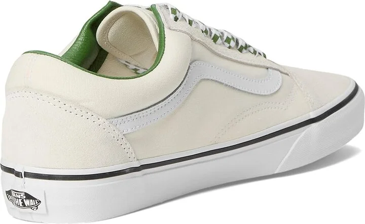 Vans Old Skool Athletic Shoes Marshmallow/Green : Men's 8 - Women's 9.5 Medium, Canvas/Leather/Suede - Image 4