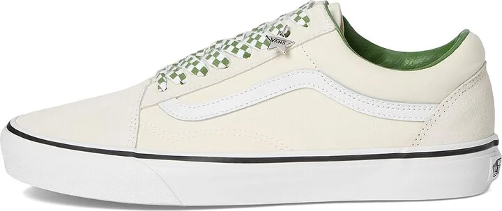 Vans Old Skool Athletic Shoes Marshmallow/Green : Men's 8 - Women's 9.5 Medium, Canvas/Leather/Suede - Image 6