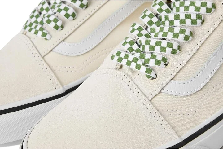 Vans Old Skool Athletic Shoes Marshmallow/Green : Men's 8 - Women's 9.5 Medium, Canvas/Leather/Suede - Image 7