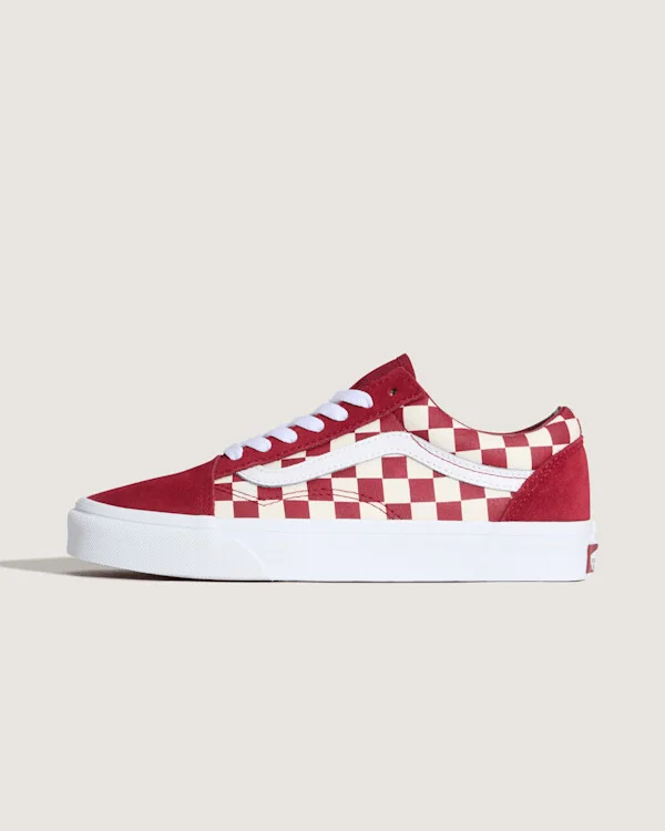 Vans Old Skool Checkerboard Shoes (Checkerboard Red) - 3.5 Boys / 5.0 Women