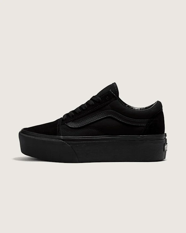Vans Old Skool Platform Shoes (Black) - 3.5 Boys / 5.0 Women