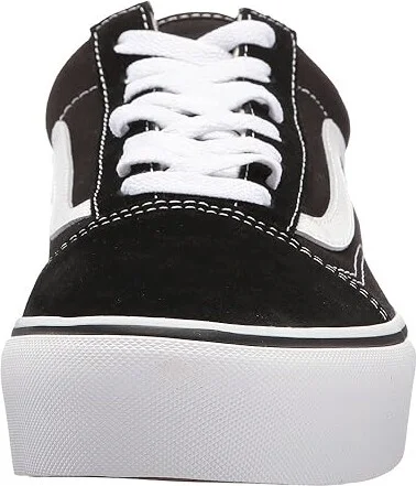 Vans Old Skool Platform Skate Shoes Black/White : Men's 5 - Women's 6.5 Medium, Canvas/Suede - Image 6
