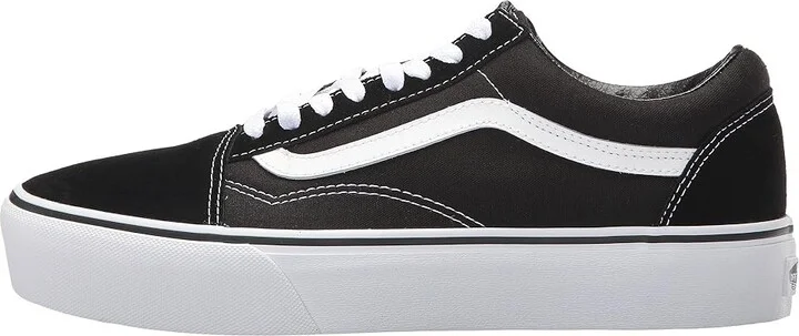 Vans Old Skool Platform Skate Shoes Black/White : Men's 5 - Women's 6.5 Medium, Canvas/Suede - Image 7