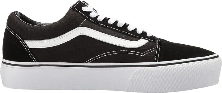 Vans Old Skool Platform Skate Shoes Black/White : Men's 5 - Women's 6.5 Medium, Canvas/Suede - Image 8