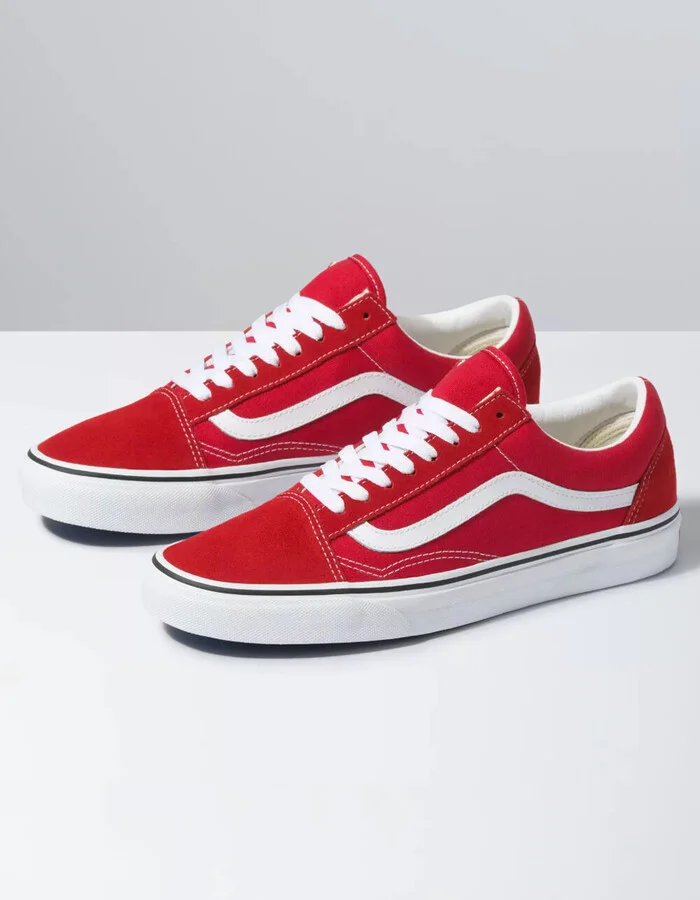 VANS Old Skool Racing Red & True White Shoes - Image 2