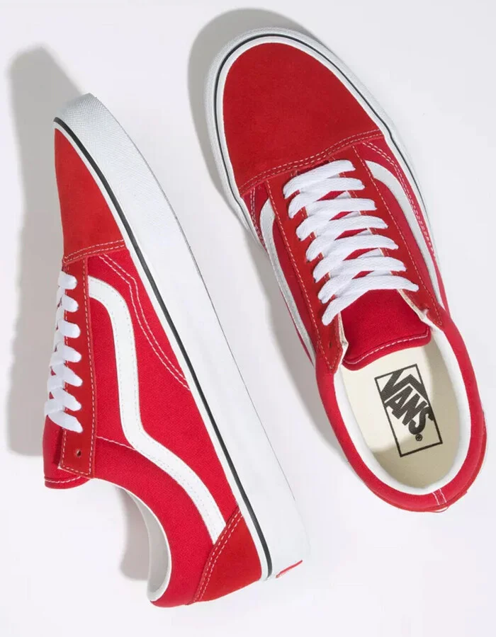 VANS Old Skool Racing Red & True White Shoes - Image 3