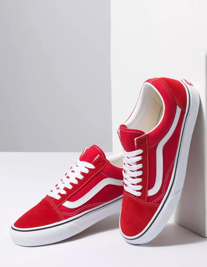 VANS Old Skool Racing Red & True White Shoes - Image 4