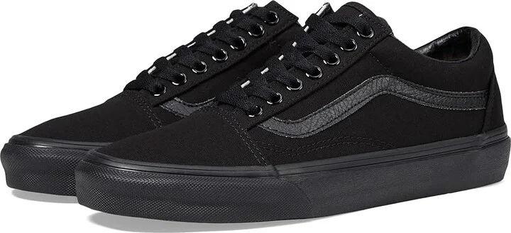 Vans Old Skool Shoes Black/Black : Men's 6.5 - Women's 8 Medium, Canvas/Leather/Suede