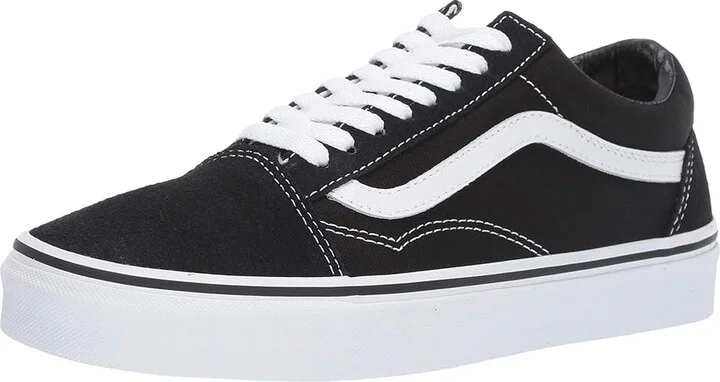 Vans Old Skool Shoes Black/White : Men's 7 - Women's 8.5 Medium, Canvas/Leather/Suede - Image 2