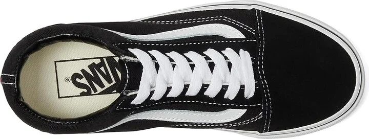 Vans Old Skool Shoes Black/White : Men's 7 - Women's 8.5 Medium, Canvas/Leather/Suede - Image 3
