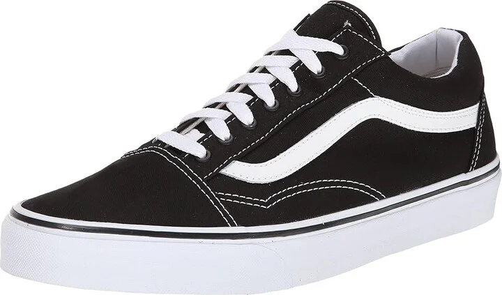 Vans Old Skool Shoes (Canvas) Black/True White : Men's 8 - Women's 9.5 Medium, Canvas/Rubber/Suede - Image 2