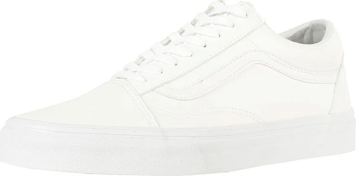 Vans Old Skool Shoes (Classic Tumble) True White : Men's 3.5 - Women's 5 Medium, Canvas/Rubber/Suede - Image 2