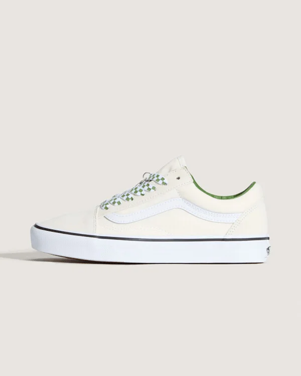 Vans Old Skool Shoes (Marshmallow / Green) - 3.5 Boys 5.0 Women