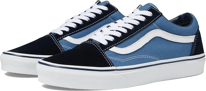 Vans Old Skool Shoes Navy : Men's 7 - Women's 8.5 Medium, Canvas/Leather/Suede